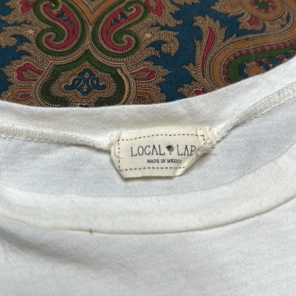 Local Lab ‘live life happy’ front& back graphic t cuffed sleeve bejeweled text L - Picture 6 of 6